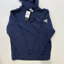 ADIDAS Women  s Fleece Hoodie Color Navy/ White Size Large