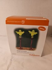 Dept 56 Halloween Village Accessories Ghostly Glow Street Lights 53260 NOB