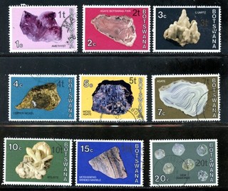 LOT 36787 USED 155 163 MINERALS STAMPS FROM BOTSWANA
