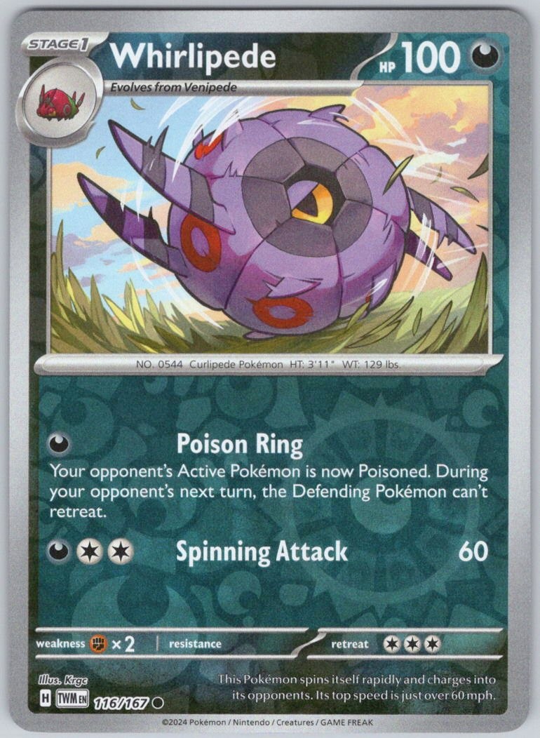 Whirlipede 116/167 Reverse Holo Twilight Masquerade TWM NM/M