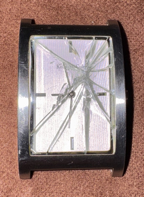 Kenneth Cole Tank Watch KC-1024, Quartz, NOTE: CRYSTAL FACE BROKEN, WORKING