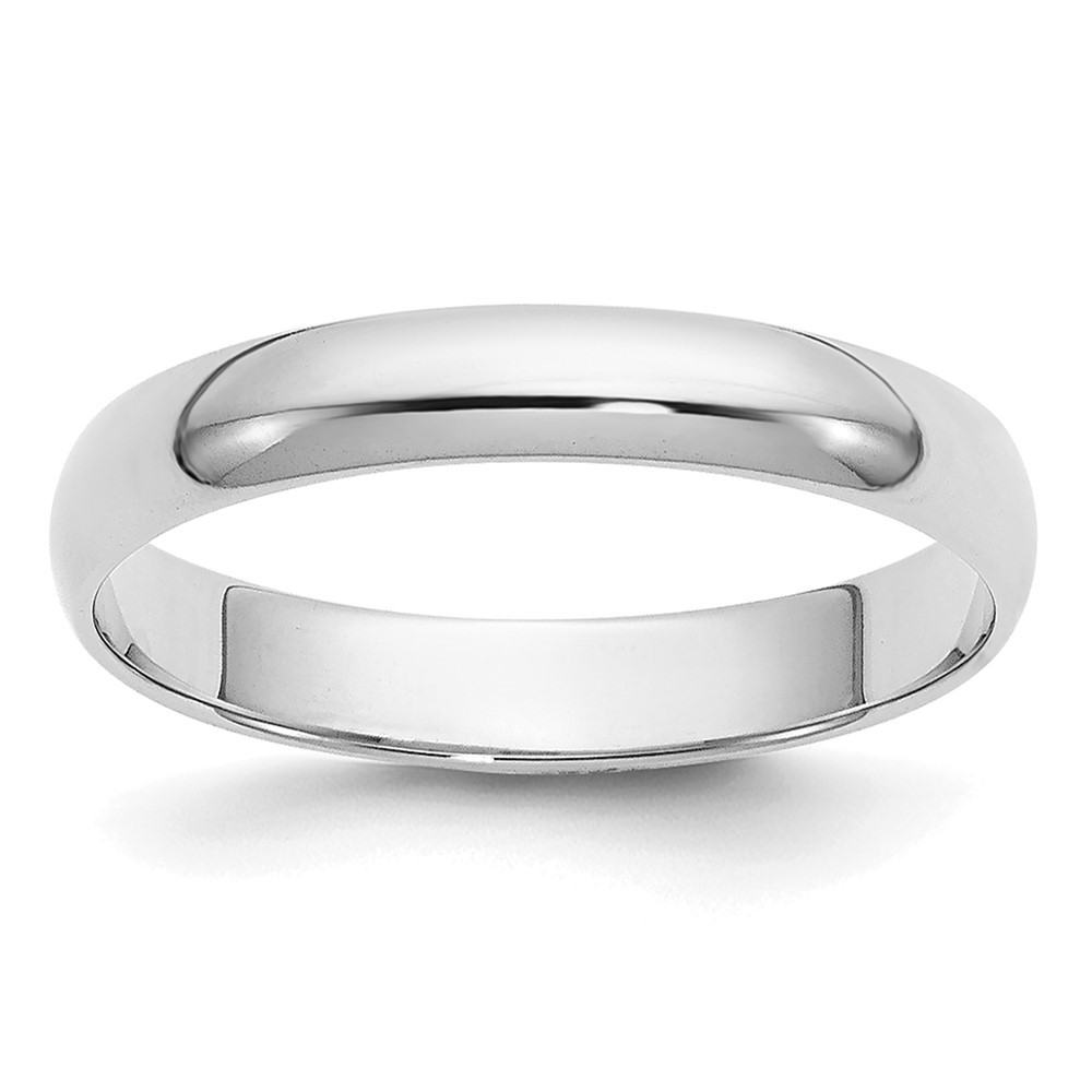 10k White Gold 3mm Half Round Wedding Band Ring Size 9