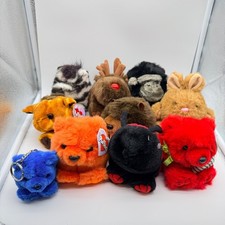 10 Puffkins Swibco Plush Stuffed Animal Lot Vintage 90s Collect Bear Bunny Zebra