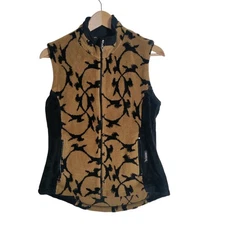 On Course Kerrits Horse Print Full Zip Equestrian Fleece Vest Women’s Size M