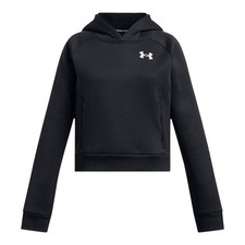 UNDER ARMOUR Black ARMOUR FLEECE PRO HOODIE Hooded Sweatshirt Girls LARGE NEW