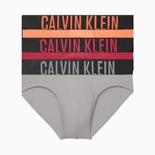 Calvin Klein Mens NB2595923 Intense Power Cotton 3-Pack Hip Brief Multicolor XL