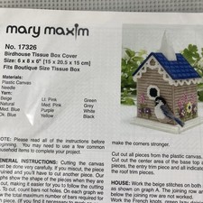 Mary Maxim Birdhouse Tissue Box Cover Kit Chickadee Plastic Canvas Sealed New