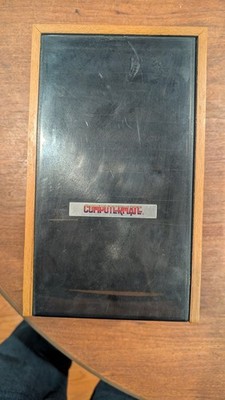 VTG ComputerMate Wood 5.25 Floppy Disc Holder Color Logo Computer Storage