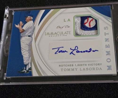 2019 IMMACULATE TOMMY LASORDA 1/1  PATCH AUTO GAME USED "MOMENTS" SICK PATCH! LA