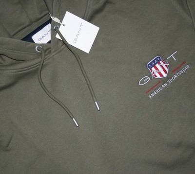 Gant Reg Medium Archive Shield Juniper Green Kapuzen Pullover / Hoodie Gr. XXL