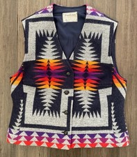 Pendleton High Grade Western Wear Vest Women's Sz M Southwestern Aztec Wool USA