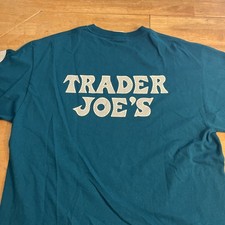 Trader Joe's Short Sleeve Blue Unisex T-shirt Size Large Crew Merch Exclusive