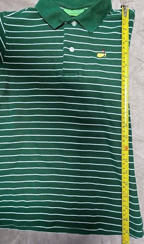 Masters Kids Boys Green White Stripe Short Sleeve Polo Size Kids 5/6 40-46 Lbs - Picture 8 of 9