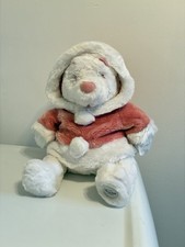 Vintage Disney Store Exclusive Winnie the Pooh Stuffed White/Pink Hooded Bear