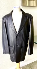 Fiori Mens Black Leather Blazer/Jacket XL