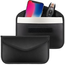 Tuulin 2 Pack Faraday Bags for Phone and Car Keys, Signal Large, Black