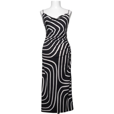 H&M, Maxikleid, Größe: S, Schwarz/Weiß, Elasthan/Polyester, Streifen, Damen #jlj