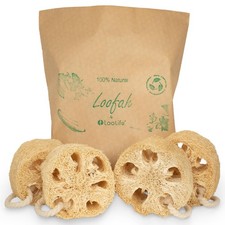 Natural Loofah Exfoliating Sponge 4 Pack - Loofa Exfoliating Body Scrubber ...