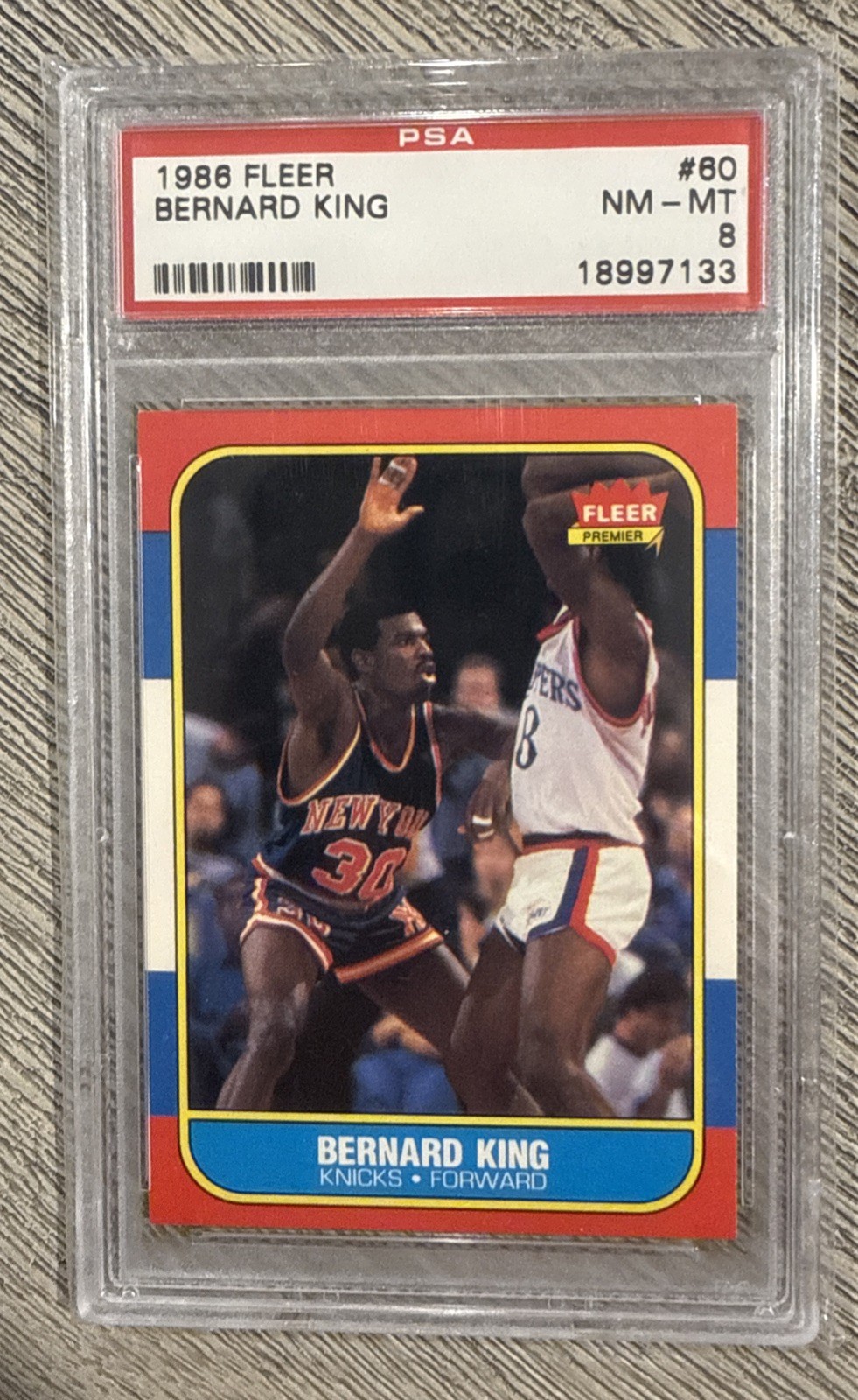 1986 FLEER BASKETBALL #60 BERNARD KING PSA 8 NM MINT CENTERED