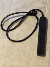 GE Pro 6-Outlet Surge Protector 2 Ft Extension 620 Joules Power Strip Flat Plug