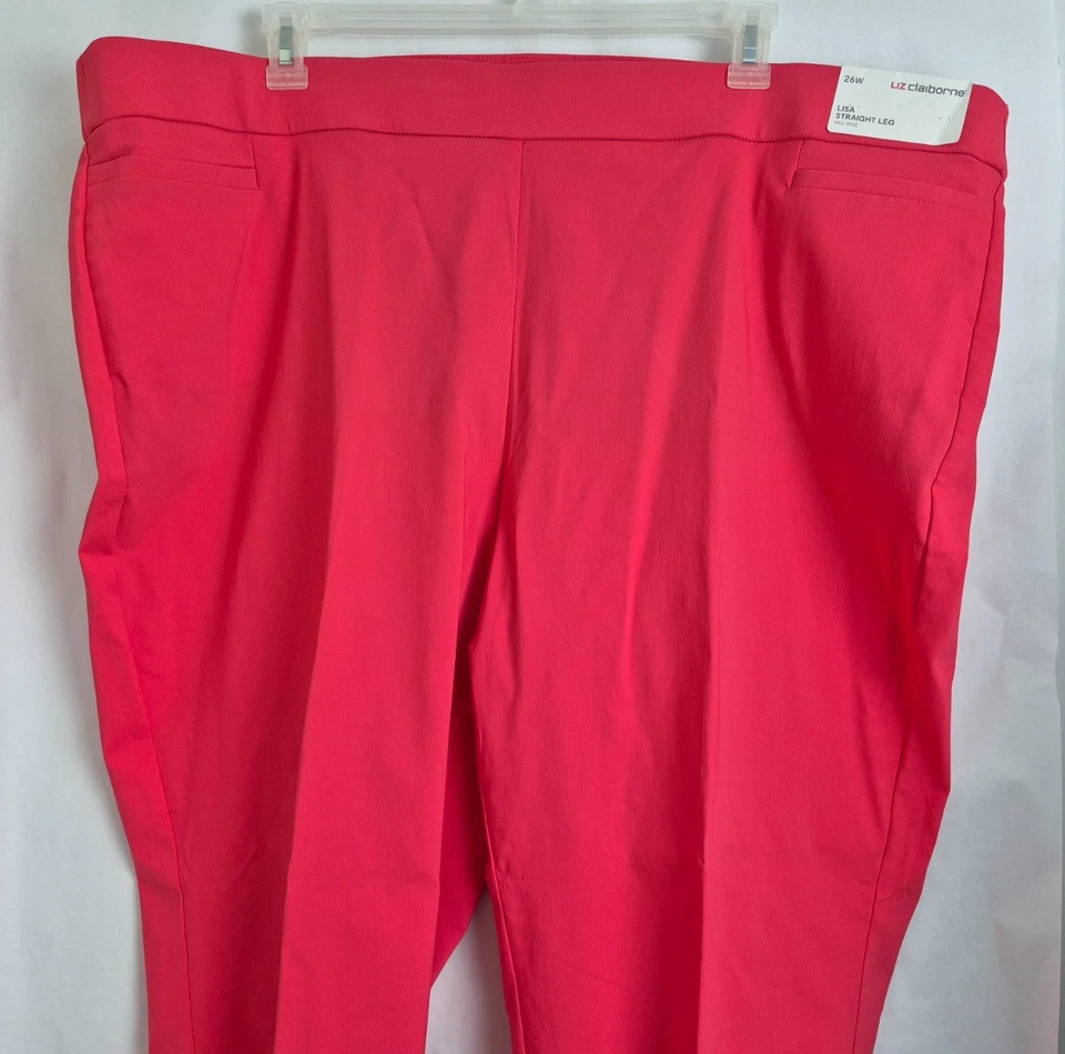Liz Claiborne Women’s Lisa Straight Leg Pants Mid Rise Tea Berry Size 26W NWT - Image 3 of 4