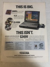 Toshiba Notebook 1995 Vintage Print Ad Advertisement pa44
