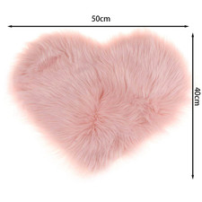 Soft Plush Carpet Decorative Heart-Shaped Floor/Window Mat Faux Fur Rug Bedroom