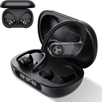 TREBLAB X4 Wireless Earbuds with Earhooks   253H Battery, ENC Mic, Bluetooth 5.4