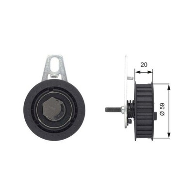 Spannrolle Zahnriemen Gates T43108 Powergrip  für Alfa Romeo Lancia