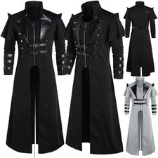 Men Dress Men's Steampunk Tailcoat Jacket Victorian Assassin Elf Pirate