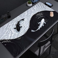 40 90cm Tai Chi Koi Fish Design Gaming Mouse Pad - Non-Slip Rubber Base, Rectang