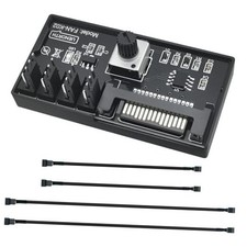 PWM Fan Speed Controller, PC Chassis Fan Adapter Hub Powered by SATA 12V 4 Pin