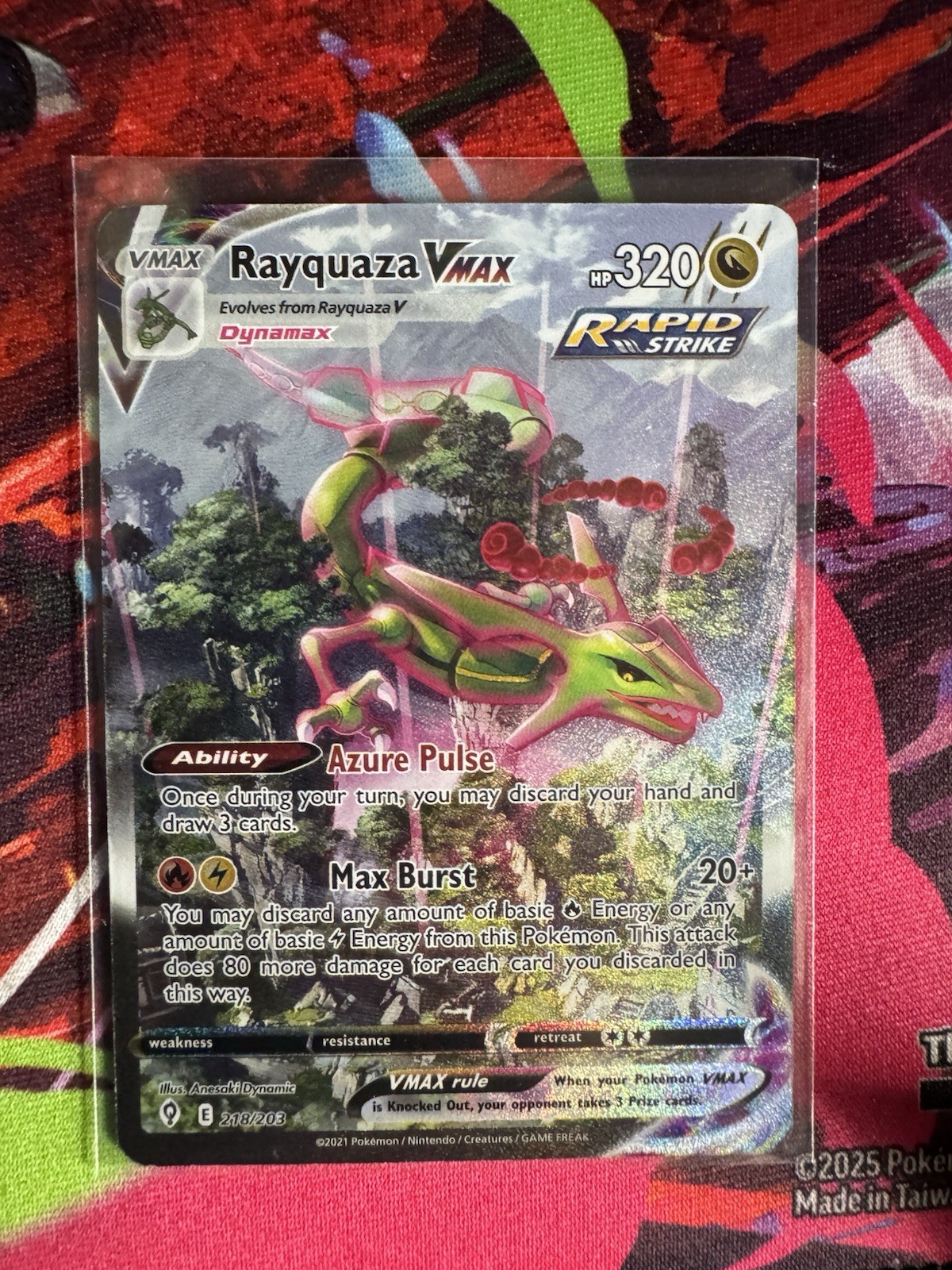 Rayquaza VMAX (Alternate Art Secret) 218/203 SWSH07: Evolving Skies Holo