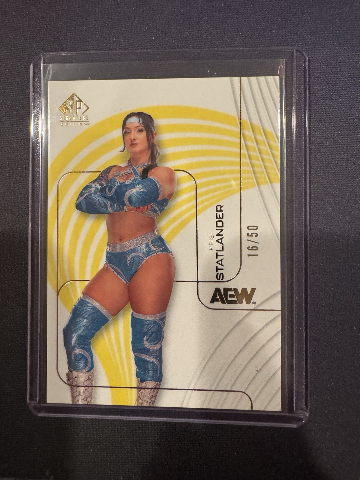 2025 Upper Deck AEW SP Signature Kris Statlander Yellow 16/50!