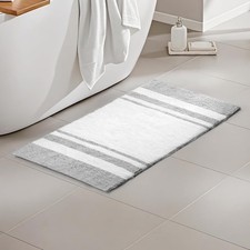 Madison Park Bath Rug Spa Cotton Reversible Grey 20 x 30 in NWT