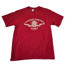 Soffe Mens US Army Camp Shelby T-Shirt Red Graphic Tee Made in USA Large