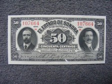 B465 Mexico 50 Centavos 1915 aUNC Series H Banknotes FREE POSTAGE