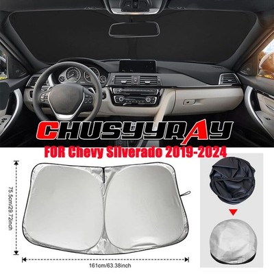 FOR Chevy Silverado 2019-2024 Sun Shade - 29.72x63.38'' Compact & Portable