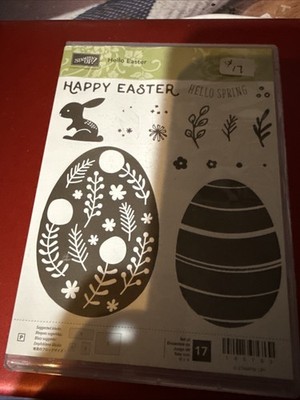 Stampin' Up! HELLO EASTER spring Egg bunny floral nature Holiday clear Stamp NEW
