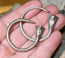 Medium Antique Tuareg Tribal Ethnic Silver Tsabit Tizabaten Earrings Mali Africa