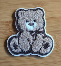 Adorable Teddy Bear Cartoon Plush Fluffy Chenille Embroidered Iron On Patch