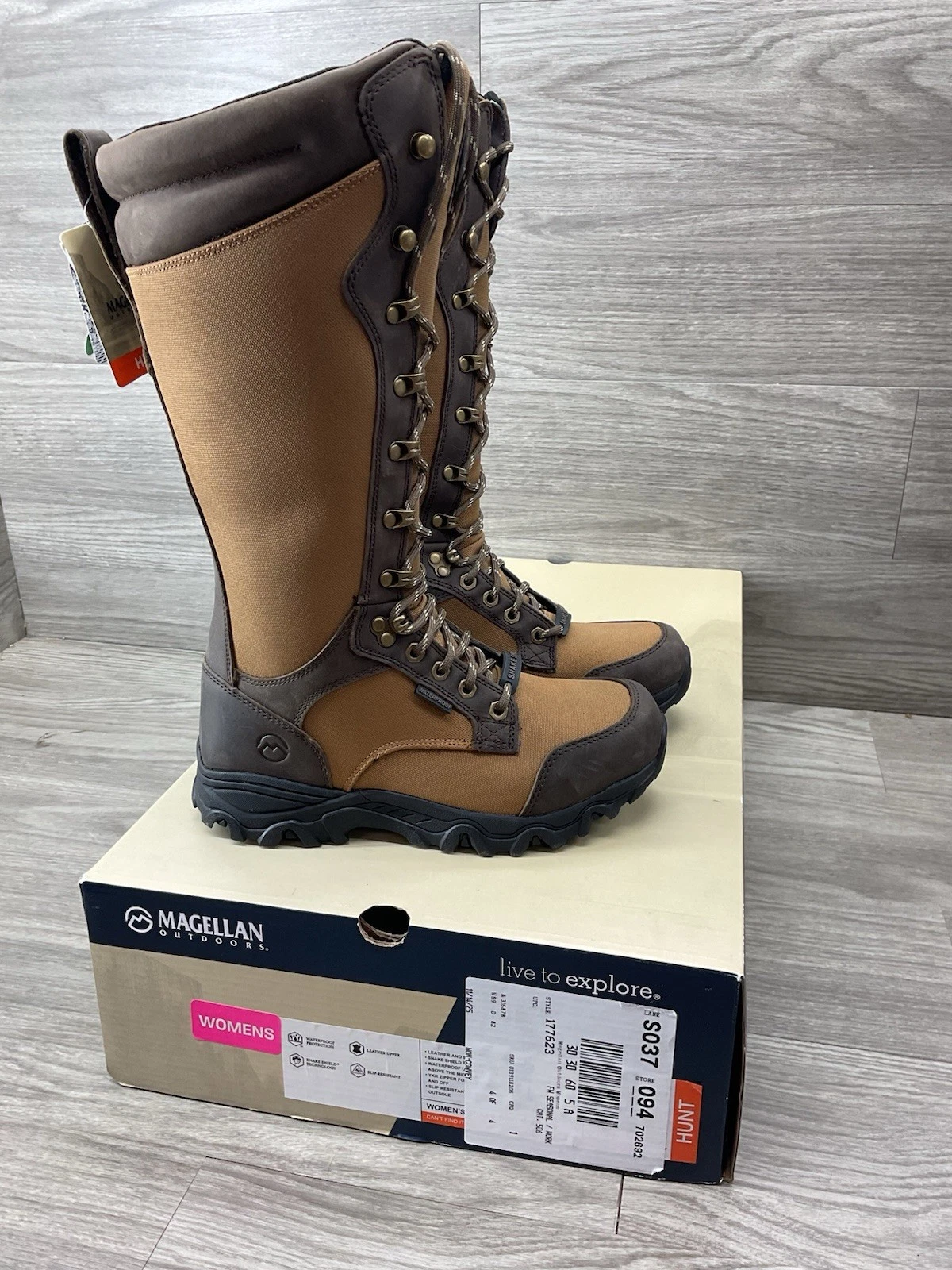 woman's snake boots waterproof zip up there Magellan 7.5