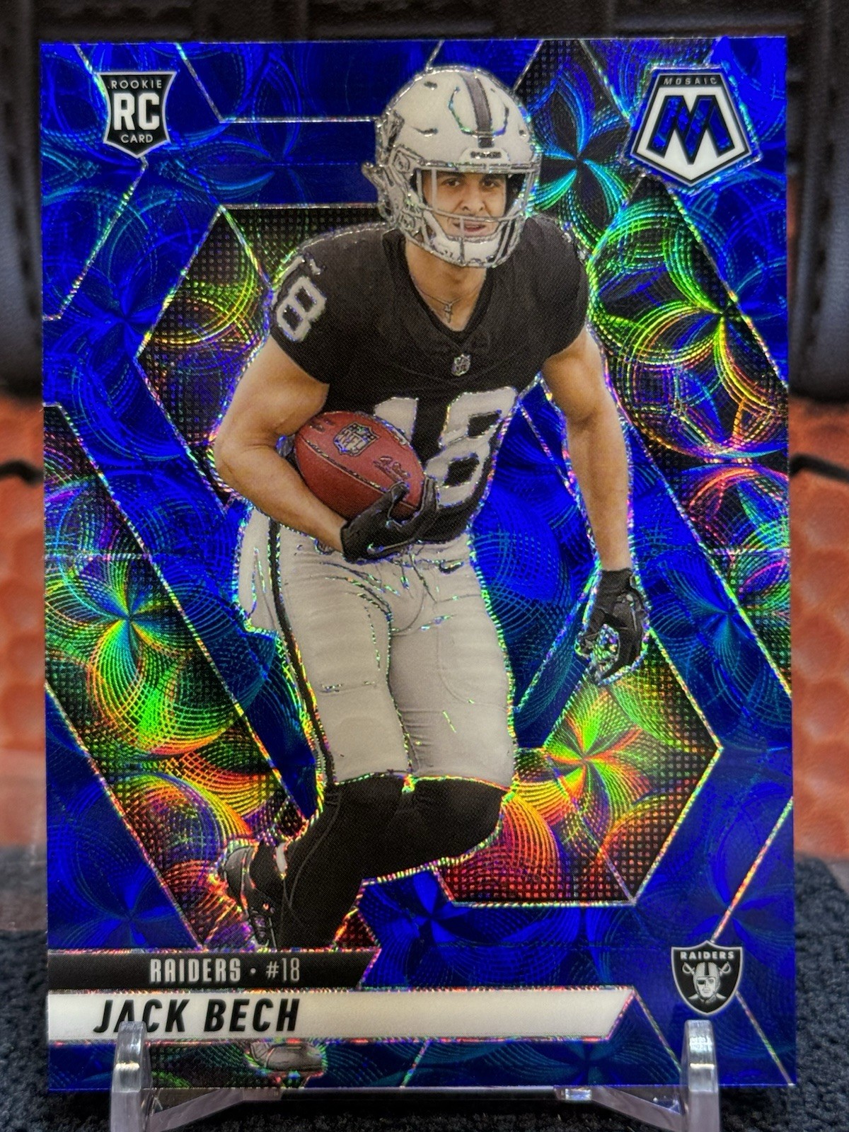 2025 Panini Mosaic - Jack Bech (RC) #349 - Blue Scope - Las Vegas Raiders