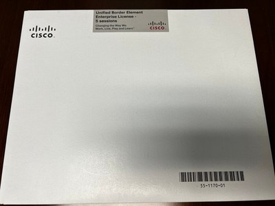 Cisco Unified Border Element Enterprise 5-Session License (UNOPENED) FL-CUBEE-5