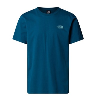 Freizeit T-shirt HERREN The North Face Blau mineral Vertical Logo SS Baumwolle