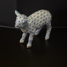Herend Lamb  Fishnet Sheep Figurine #15479 First Edition 1st Blue Hungary