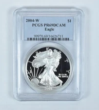 2004-W American Silver Eagle PR69 DCAM PCGS Blue Label