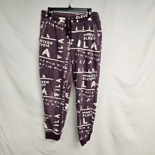 Fila Women's Size Large Logo Tracksuit Bottoms Pants Purple