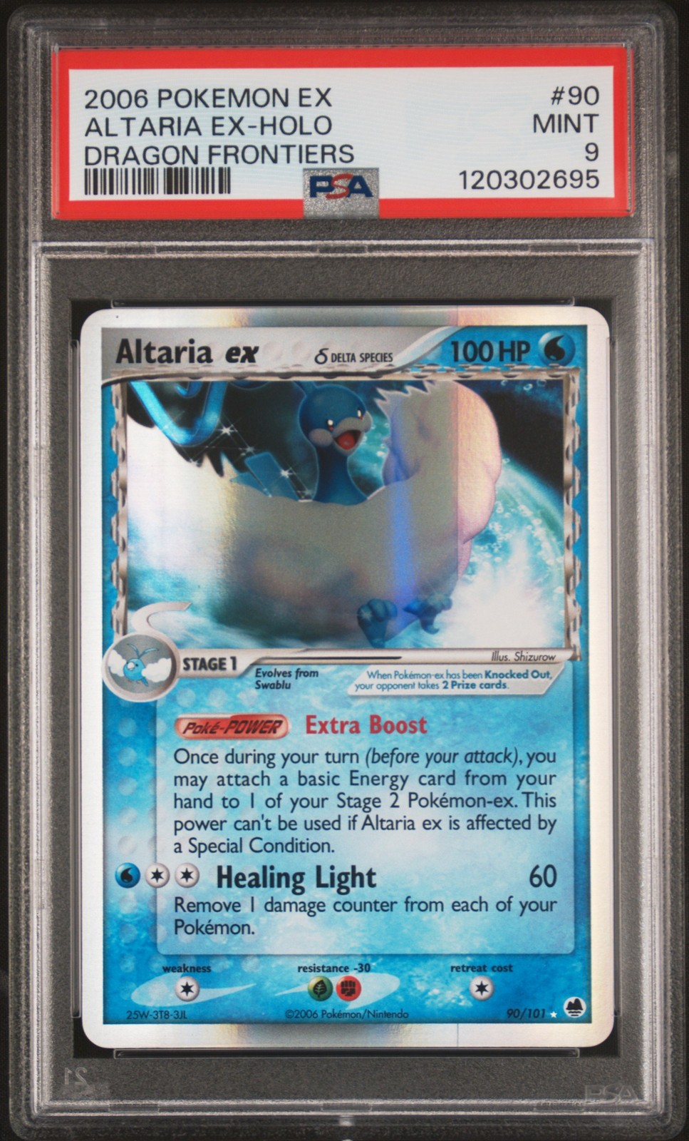 2006 POKEMON EX DRAGON FRONTIERS #90 ALTARIA EX-HOLO PSA 9