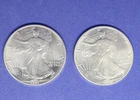 LOT OF TWO (2) American Silver Eagles Coins 1 oz .999 (1989 and 1991)